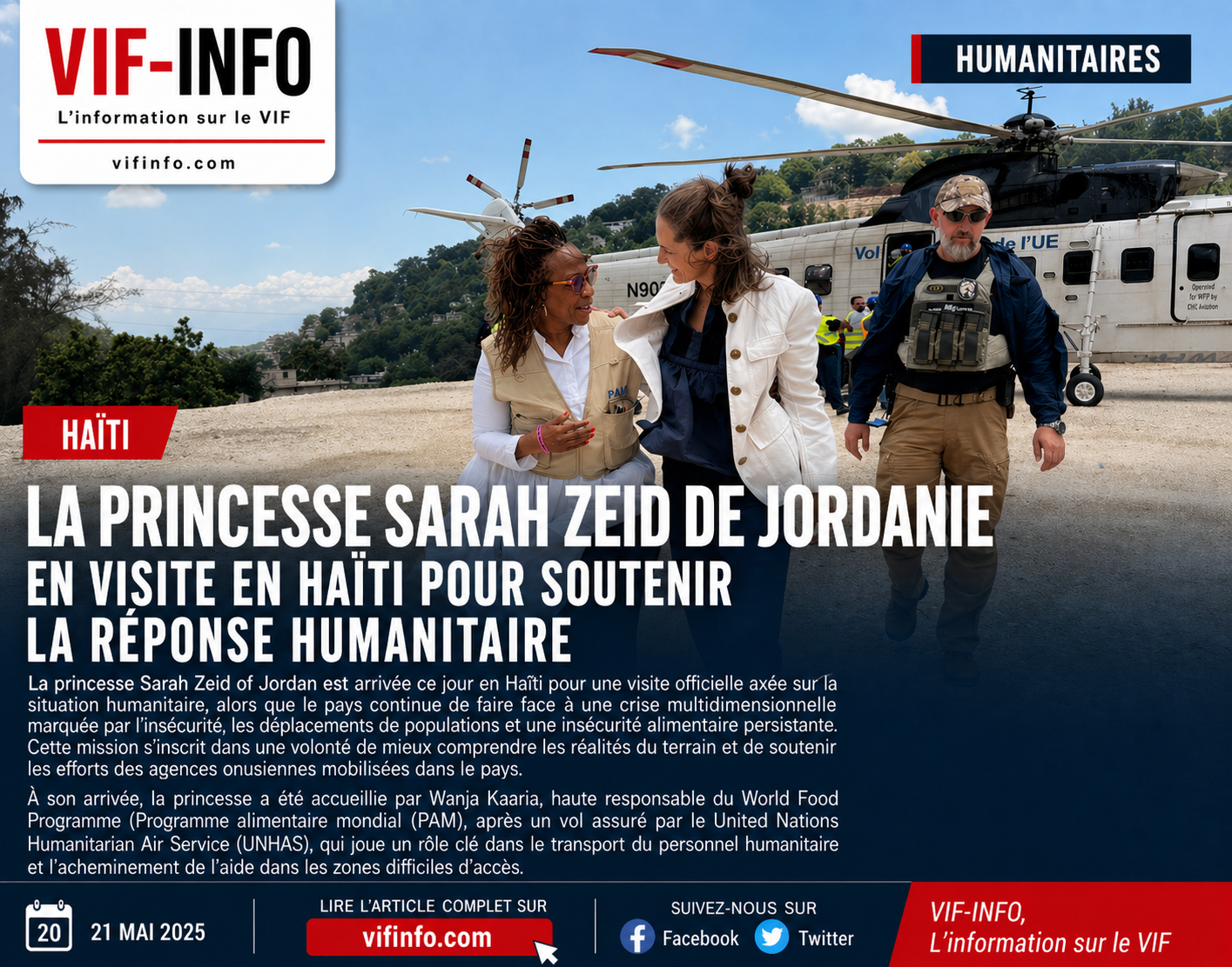 La princesse Sarah Zeid de Jordanie en visite Haïti