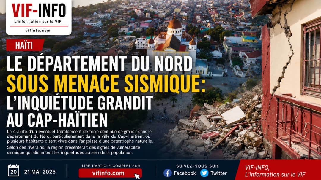 Le département du Nord sous menace sismique: l’inquiétude grandit au Cap-Haïtien