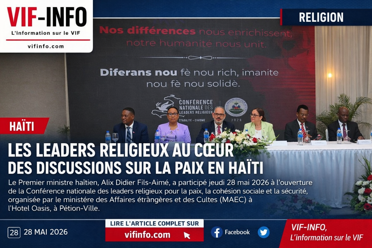 Les leaders religieux au cœur des discussions sur la paix en Haïti