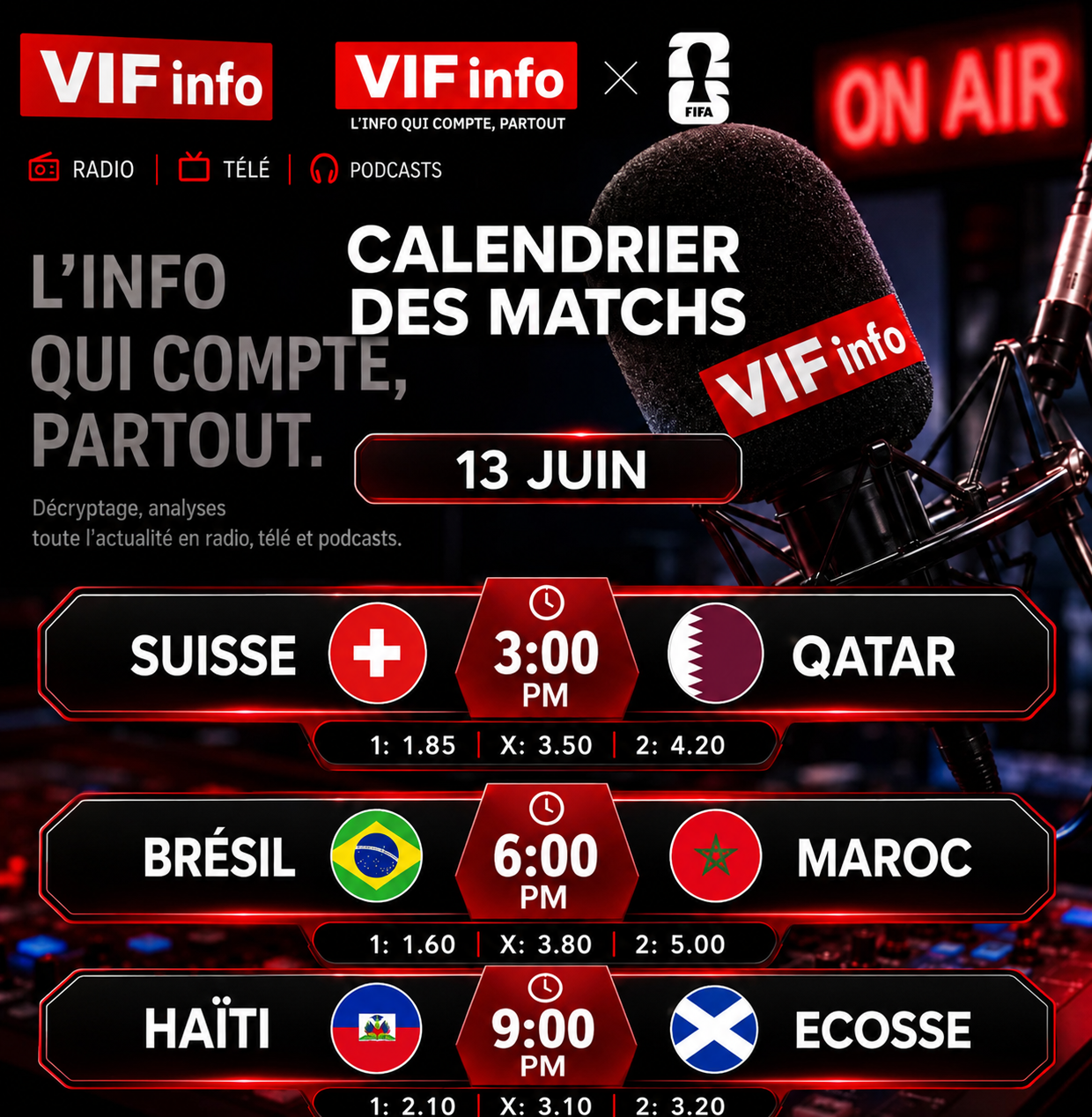 Retour des Grenadiers au Mondial 52 ans après: Haïti affronte l’Écosse ce soir Haïti en Coupe