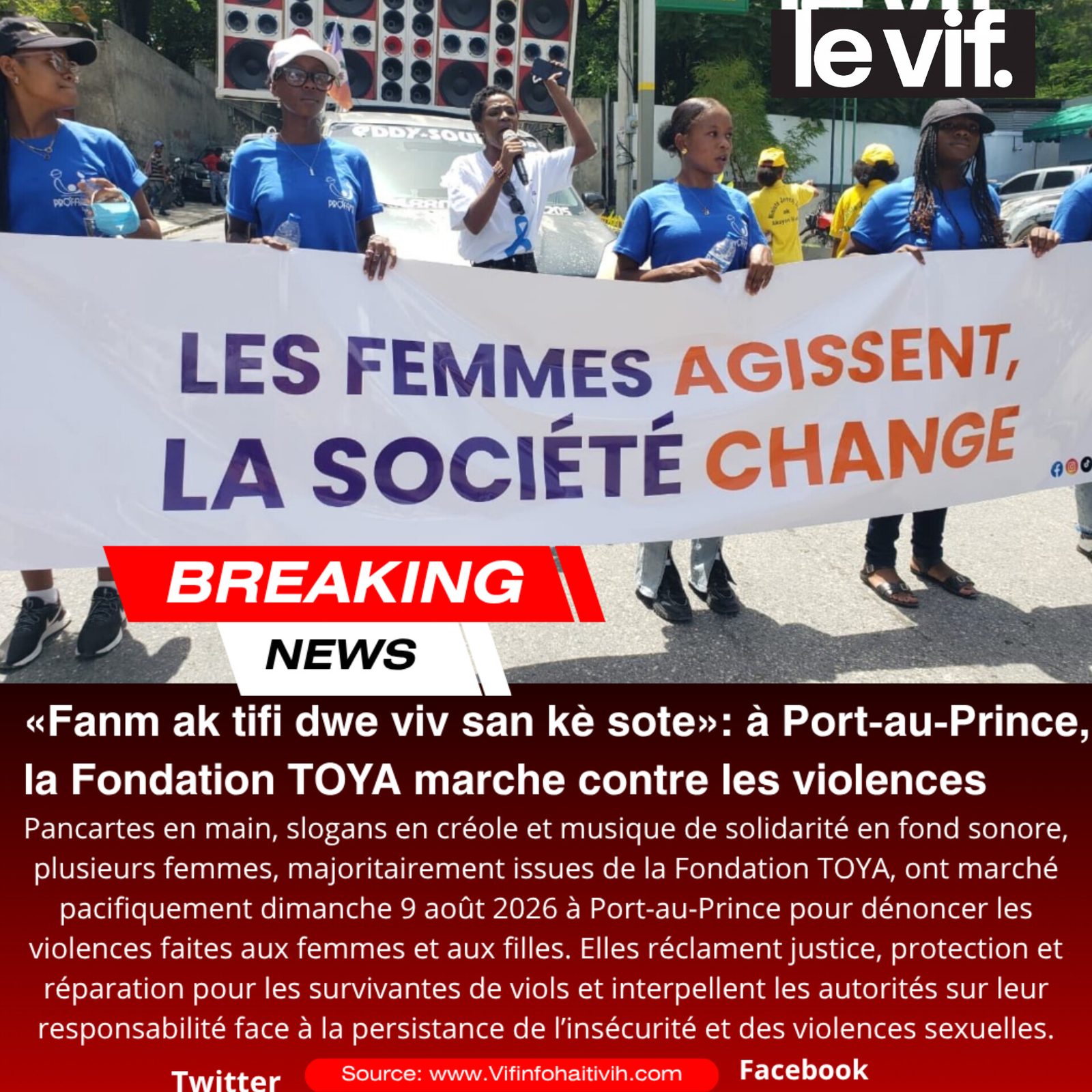 Violences faites aux femmes: la Fondation TOYA descend dans les rues pour réclamer justice