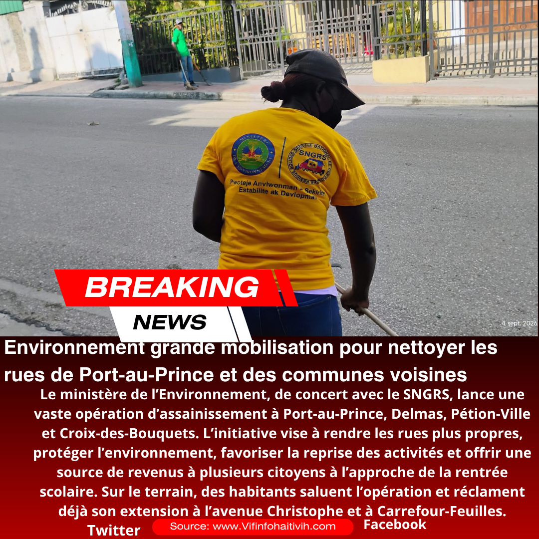 Nettoyage des rues: les citoyens saluent l’initiative du ministère de l’Environnement et du SNGRS Marie Alice appelle à étendre l’opération à l’avenue Christophe et Carrefour-Feuilles.