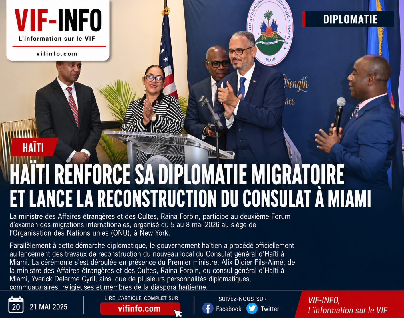 Haïti renforce sa diplomatie migratoire et lance la reconstruction du Consulat à Miami